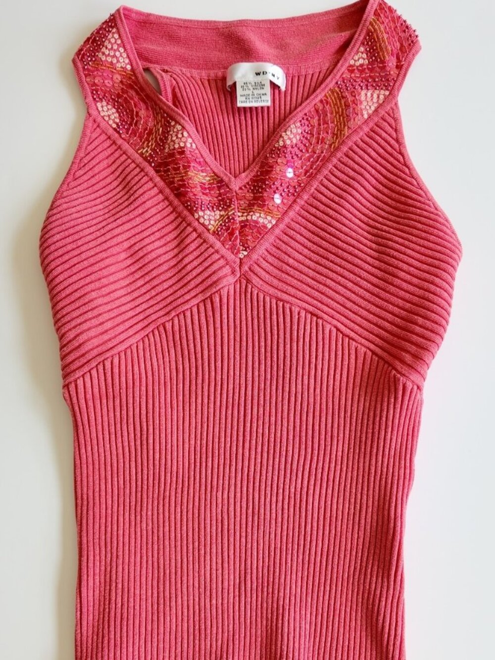 y2k Boho silk top sequined WD NY size large vintage 2000s